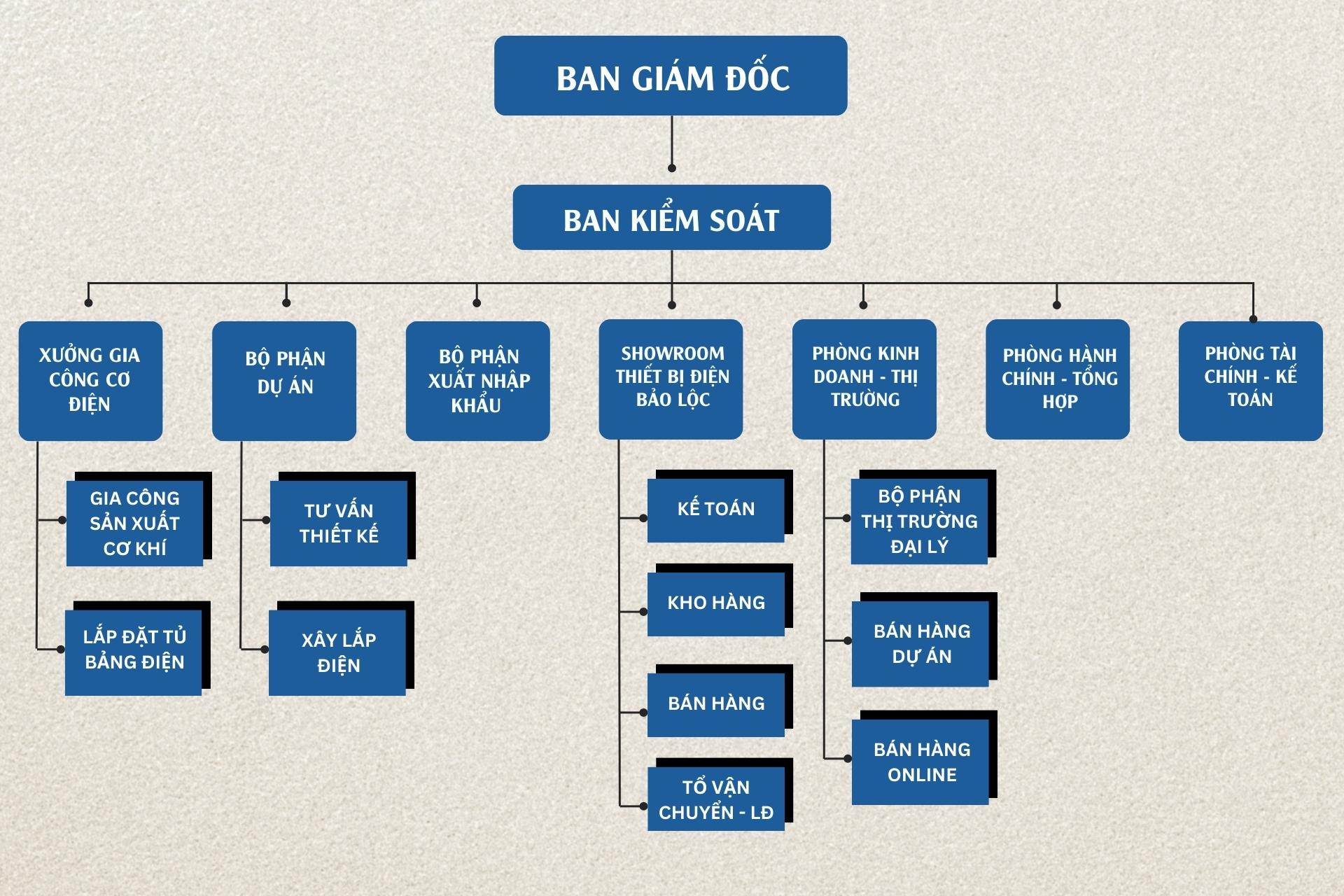 Sơ đồ tổ chức hệ thống công ty